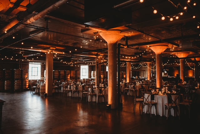 Reception uplighting by Chime Entertainment